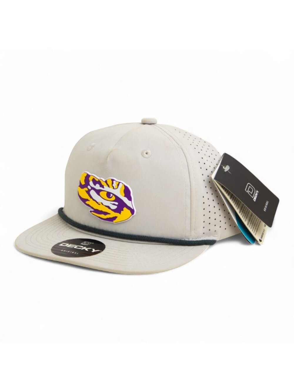 LSU Tiger Eye 3D Perforated Rope Hat- Grey/ Charcoal
